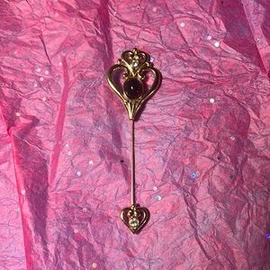 Vintage stick pin with hearts